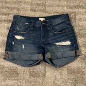 J. Crew distressed denim/jean shorts, size 26